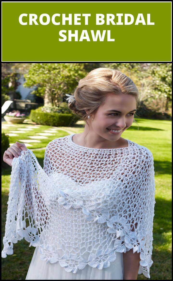 free white crochet bridal shawl